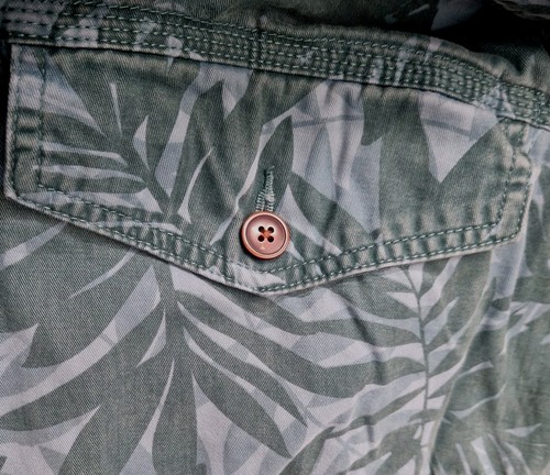 Mantaray Cargo Shorts Men’s Size W42" Blue Green Tropical Leaf Print Cotton - Picture 3 of 8