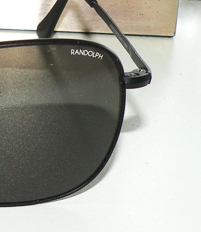 VTG RANDOLPH AF52499 RE LOGO AVIATOR MATTE BLACK SKULL SUNGLASSES BOX 50 AO RB - Image 4 of 4