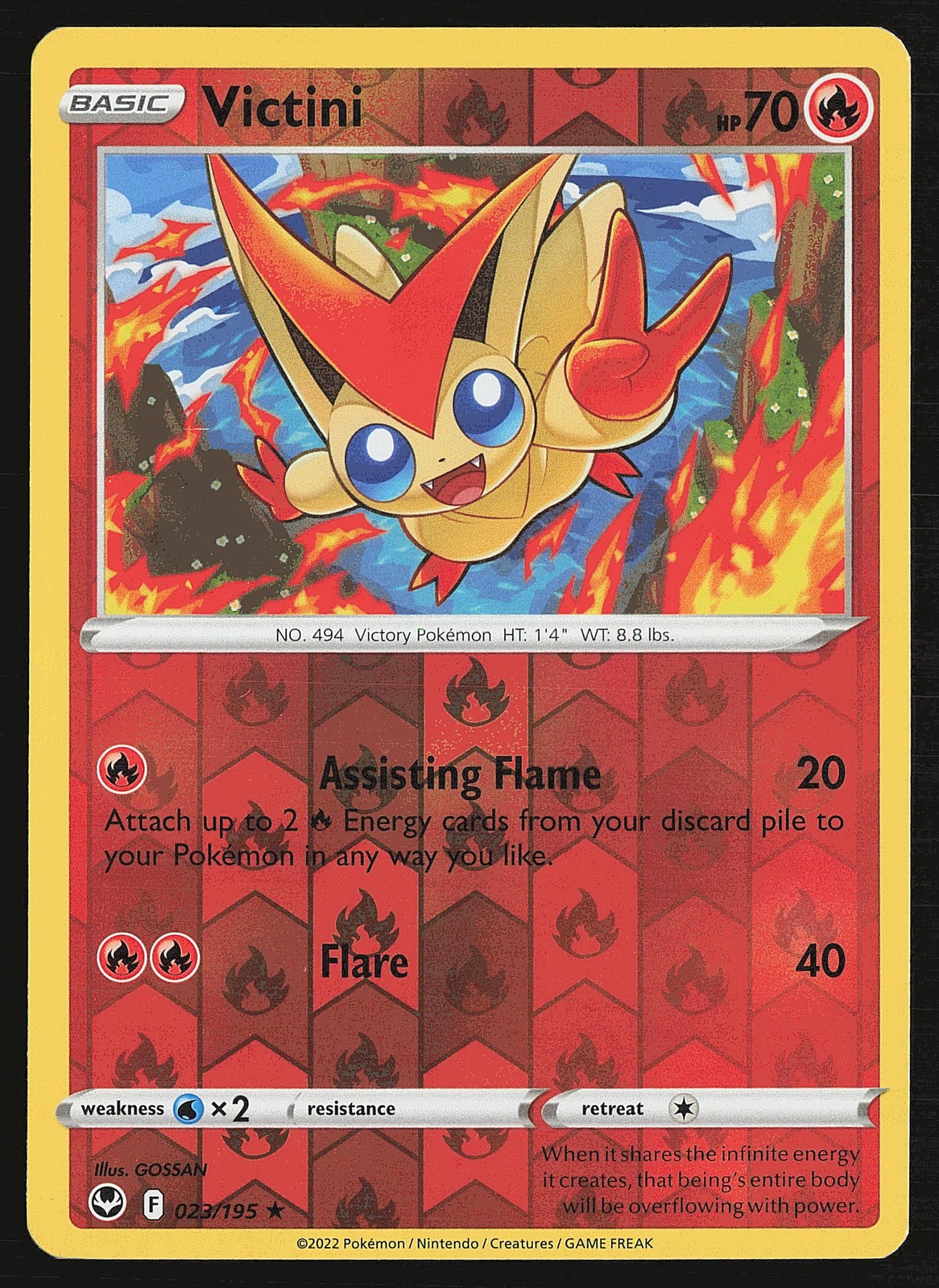 SWSH12: Silver Tempest Victini #023/195 Reverse Holo Pokemon Card