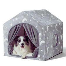 Warm Indoor Dog Cave Bed, Washable Tent House for Medium