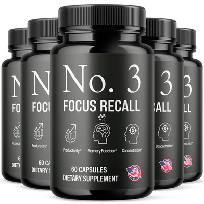 (5 Pack) No. 3 Focus Recall Advanced Brain Max Support Supplement 300 Capsules