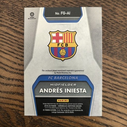 Andres Iniesta 2019-20 Panini Chronicles Certified Fabric of the Game GU Relic - Picture 2 of 2