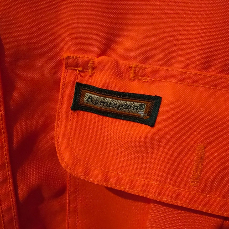 Camisa con botones Remington naranja brillante manga larga para hombre talla grande Foto 3 de 4