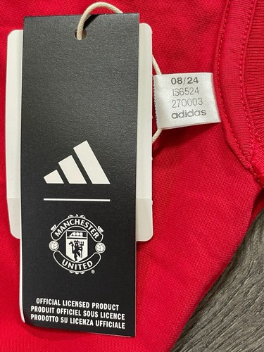 Adidas Manchester United DNA White Crest Red T-Shirt Men’s Size XL New IS6524 - Picture 8 of 11
