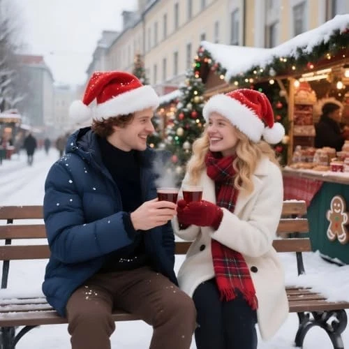 Christmas Santa Hat Red Velvet Extra Thick Plush Holiday Xmas Hat for Adults - Image 2 of 4