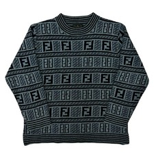 FENDI Zucca FF Pattern sweater wool acrylic gray 42374