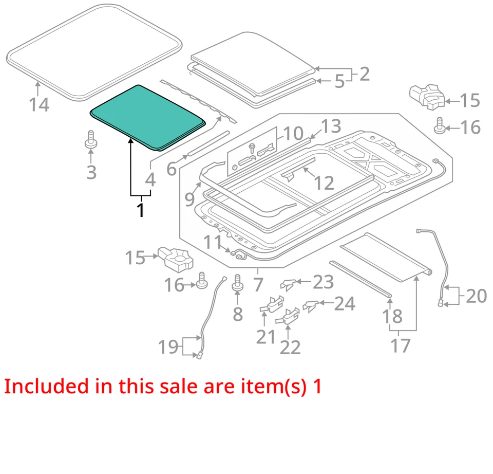 (LOCAL PICKUP ONLY) Roof Glass Front Moveable Fits 15-18 AUDI Q3 980230 Foto 3 de 4