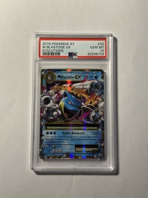 Pokemon (PSA 10) M Blastoise EX 22 Evolutions XY Englisch Holo Mega Turtok