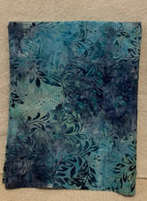1 Yard Unbranded BLUE TURQUOISE PURPLE LEAF PRINT Cotton Fabric 45x36 NEW