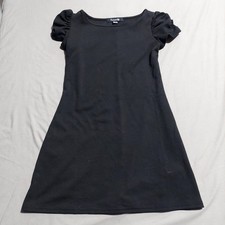 Forever 21 Black A-Line Mini Dress Women's Size S Short Puff Sleeve Casual