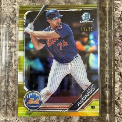 2019 Bowman Chrome Prospects Yellow Refractor bcp127 Pete Alonso Rookie 57/75