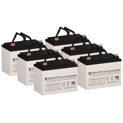 Battery Pack of 6 - SigmasTek SP12-35 (NB), 12V 35Ah NB SLA Absorbed Glass Mat
