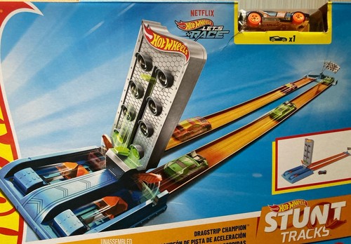 Hot Wheels Stunt Tracks Toy Track Set Dragstrip Champion NEW 4+ - Picture 10 of 11