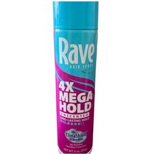 Rave 4X Mega Hold Hair Spray Unscented Level 4 All Weather 11 Oz