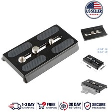 Camera Quick Release Base Plate with 1/4" 3/8" Threads Compatible with Manf...