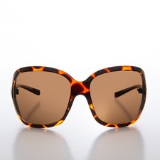 Brown Tortoise 90s Oversized Square Sunglass - Malia