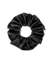 Real Silk Medium Scrunchie 6.3 Scrunchie Satin Black Curly Thick Hair