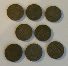 Two Shilling coins. 8 Coins. United Kingdom. Elizabeth 11. 1957/1960/1967.