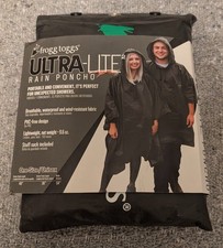 Frogg Toggs Ultra Lite  Rain Poncho Black Waterproof Lightweight Unisex NEW