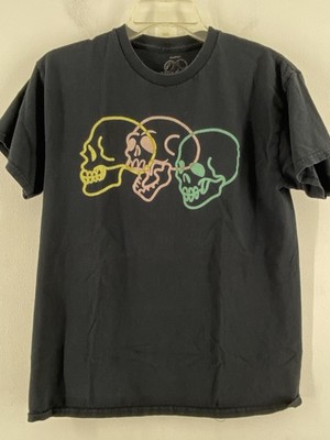 12oz Soda Mens Black 3 Skulls Logo T-shirt Size S