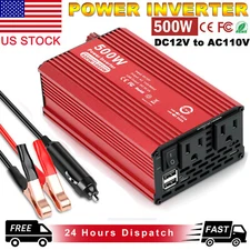 500W Car Power Inverter DC 12V to AC 110V 120V Modified Sine Wave Converter US