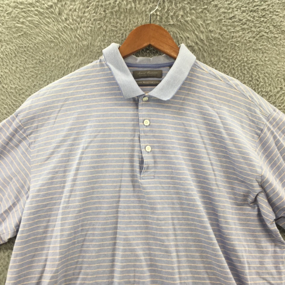 Polo de golf Daniel Cremieux para hombre XL púrpura a rayas manga corta algodón Foto 2 de 4