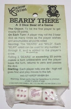 Bearly There Dice Game From Koplow Games 1993 NEW UNUSED SEALED PACK