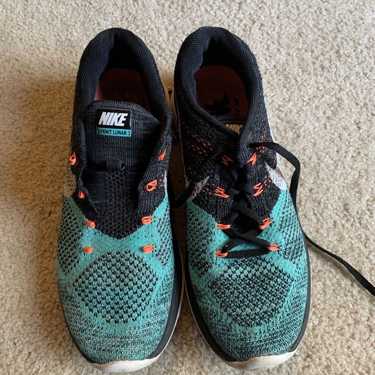 Nike Flyknit Lunar Womens Size 10 Running Sneakers 27cm Blue