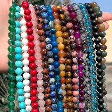 Natural Gemstone Round Spacer Loose Beads Jewelry Making 6mm 8mm 10mm Jewelry