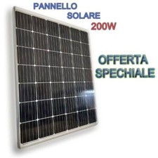 KIT PANNELLO FOTOVOLTAICO SOLARE 200W CAMPER NAUTICA BAITA ACCUMULO PER BATTERIA