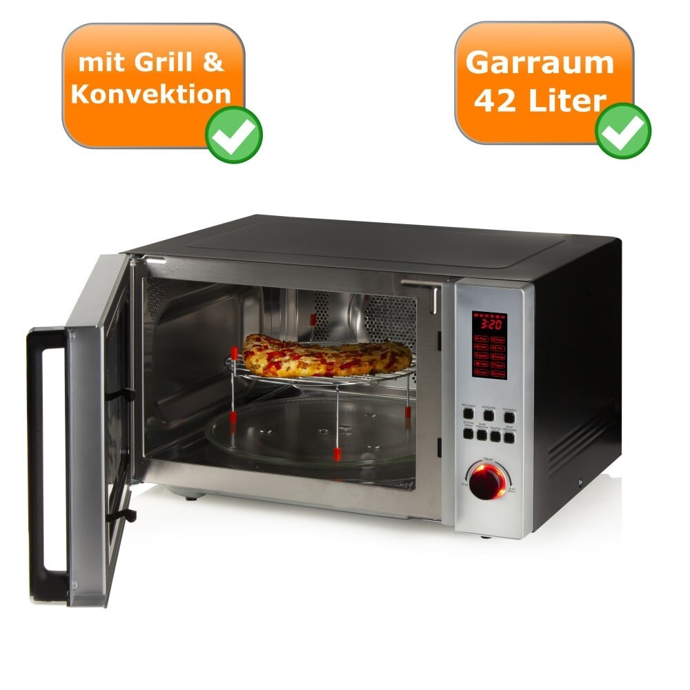 XXL-Kombi-Mikrowelle Grill - und Konvektionsfunktion 42 Liter 10 Kochprogramme