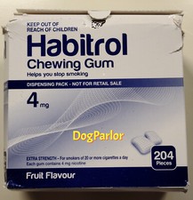 Habitrol Nicotine Gum 4mg Fruit Bulk 2 Boxes  408 Pieces 07/2027 DAMAGED BOXES