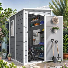 5'x4' ft Weatherproof Outdoor Storage Shed 120CuFT Garden Tool Organizer w/Floor