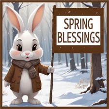 30 Custom Spring Blessings Bunny Personalized Address Labels