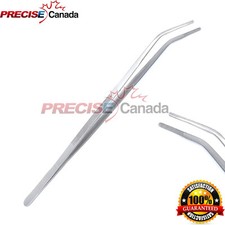 18" Extra Long Aquarium Tweezers Bent Tip Forceps Stainless Steel