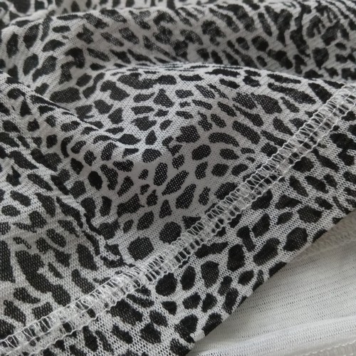 Camicetta smanicata trasparente Laura Ashley bianca e nera fantasia animalier donna grande - Foto 12 di 12