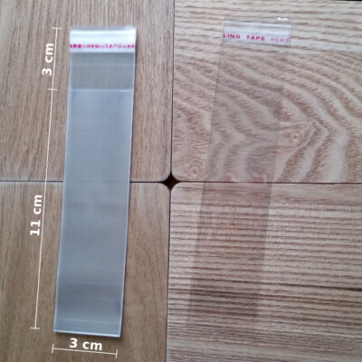 Klare kleine schmale Zellophan OPP Plastiktüten selbstklebend Verpackung 3x14cm 1-50