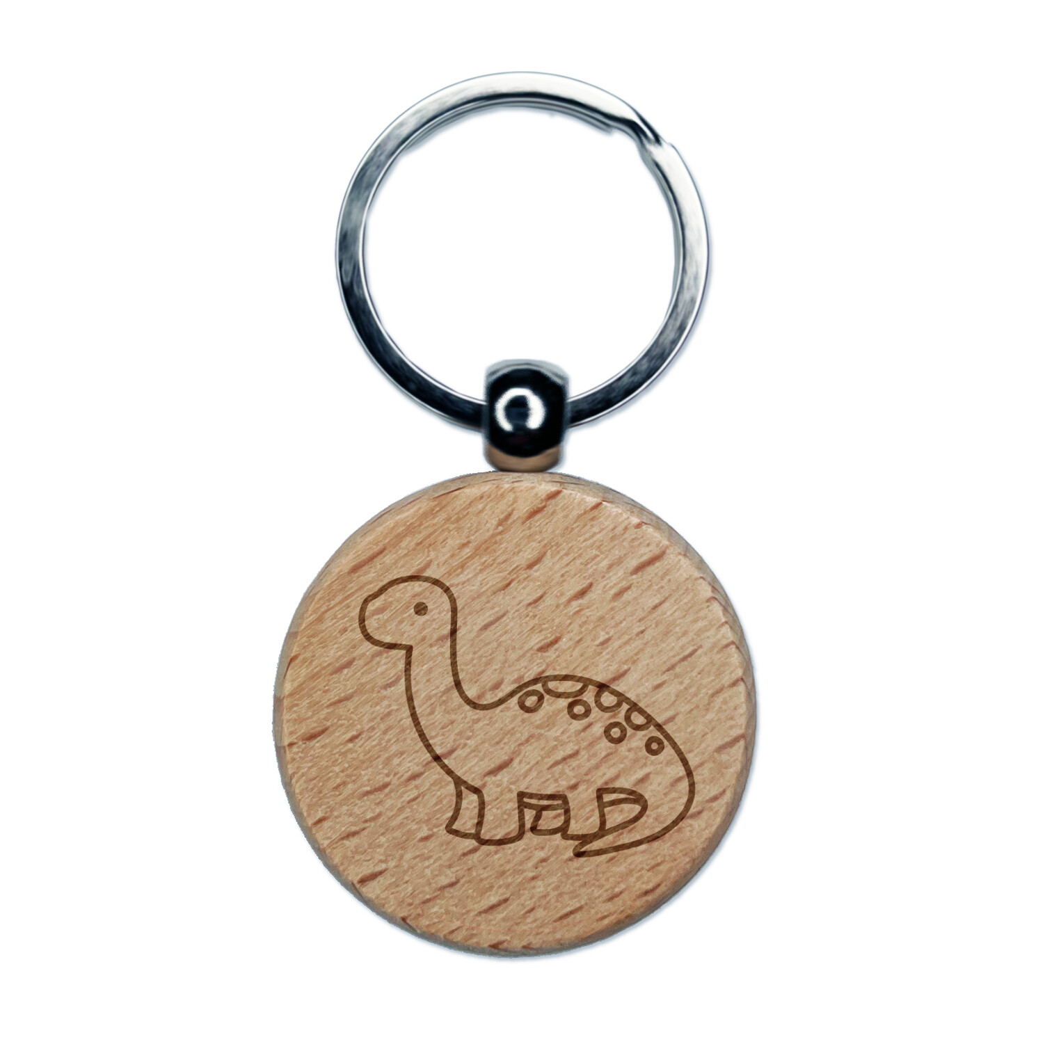 Cute Brontosaurus Dinosaur Baby Nursery Wooden Keychain Charm  