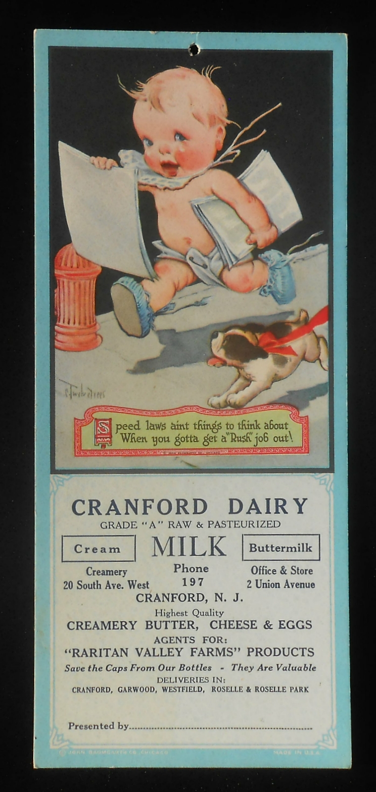 1920s? Twelvetrees Artist Signed Art Cranford Dairy Milk Raritan Valley Farms NJ eBay