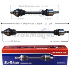 SurTrack Pair Set of 2 Front CV Axle Shafts For VW Jetta Passat Rabbit FWD Auto
