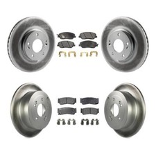 Front Rear Coat Disc Brake Rotors Ceramic Pad Kit For 2007-2009 Hyundai Santa Fe