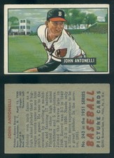 (44093) 1951 Bowman 243 Johnny Antonelli Braves-VGX