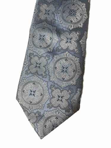IKE Behar Men Necktie Classic Designer Light Blue Tie Jacquard Paisley