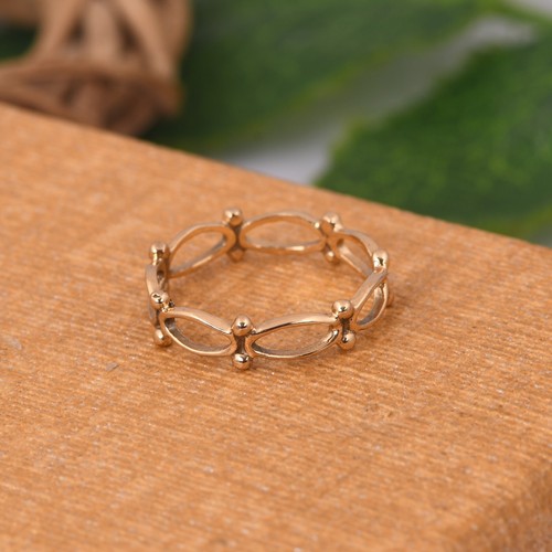 Elegant Design Ring, Eternity Band Ring Yellow Gold Plated Infinity Ring Jewelry - Picture 7 of 11