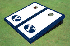 Brigham Young University BYU White Matching Border Cornhole Boards
