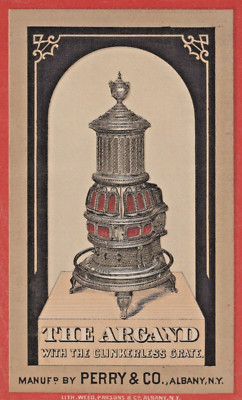 Argand Stove Burner Perry & Co 1880 Albany NY  Advertising Trade Card A11B