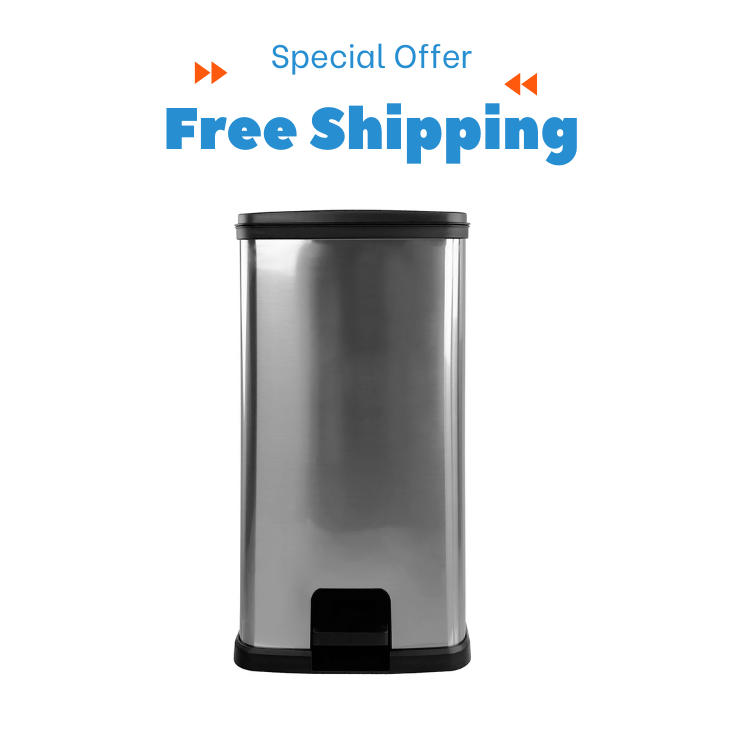 Mainstays 13.2 Gallon Trash Can, Plastic Rectangular Step Kitchen TrashCan,NewUs