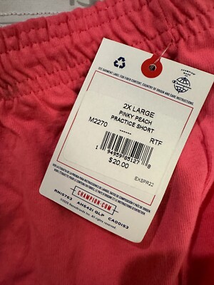 S Champion Womens Pinky Peach 2XL Shorts Pocketless 100% Cotton | eBay