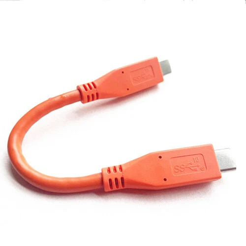 Orange USB-C auf USB-C Type C Kabel für LaCie External Hard Drive HDD 20in/15cm - Bild 2 von 4