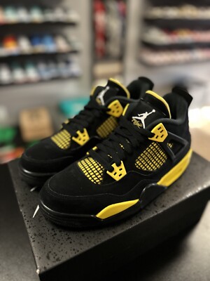 Size 6.5Y/8W- Air Jordan 4 Retro Thunder 2023 408452-017